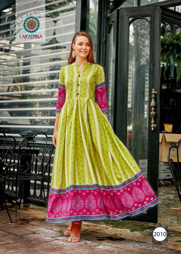 Aradhna Fashion Stripy 2 Heavy Cotton Anarkali Kurti Collection